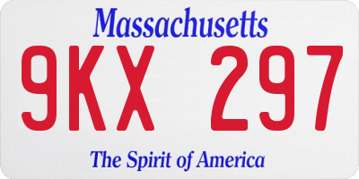 MA license plate 9KX297