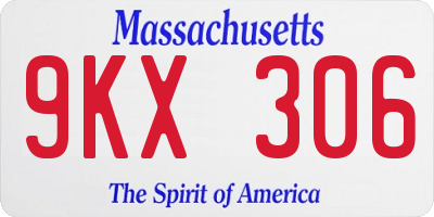 MA license plate 9KX306