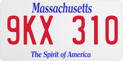 MA license plate 9KX310