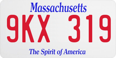 MA license plate 9KX319