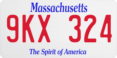 MA license plate 9KX324
