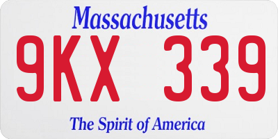MA license plate 9KX339
