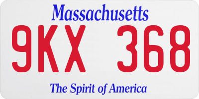 MA license plate 9KX368