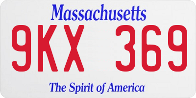 MA license plate 9KX369