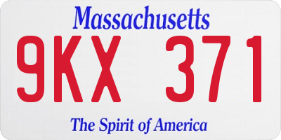 MA license plate 9KX371