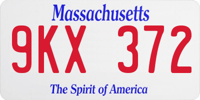 MA license plate 9KX372