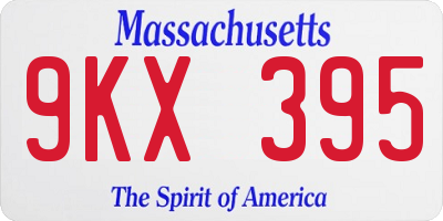 MA license plate 9KX395