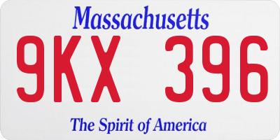 MA license plate 9KX396