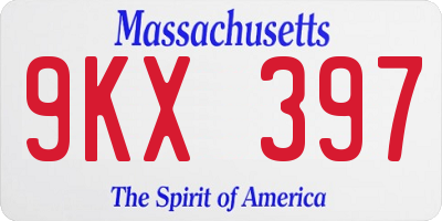 MA license plate 9KX397