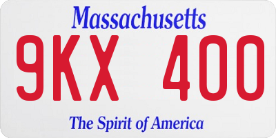 MA license plate 9KX400