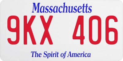 MA license plate 9KX406