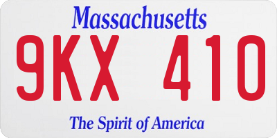 MA license plate 9KX410