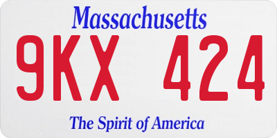 MA license plate 9KX424