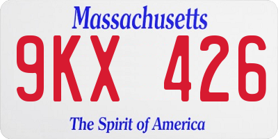 MA license plate 9KX426