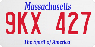 MA license plate 9KX427