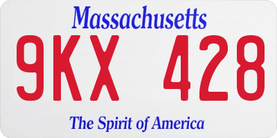 MA license plate 9KX428