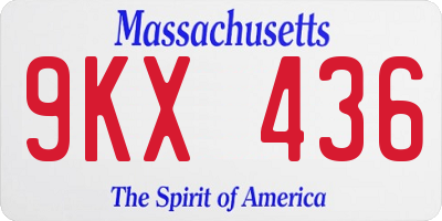 MA license plate 9KX436
