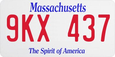 MA license plate 9KX437