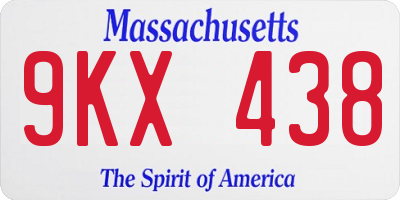 MA license plate 9KX438