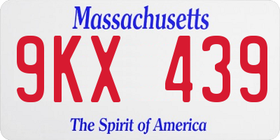 MA license plate 9KX439