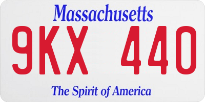 MA license plate 9KX440