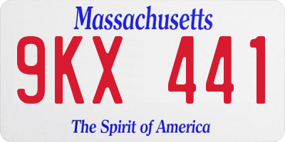 MA license plate 9KX441