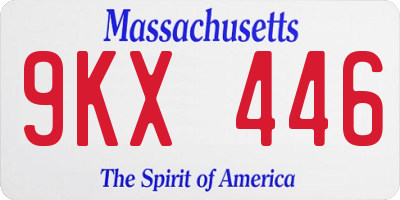 MA license plate 9KX446