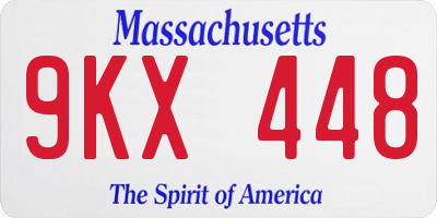 MA license plate 9KX448