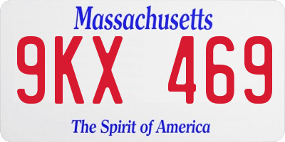 MA license plate 9KX469
