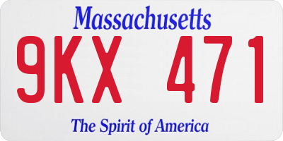 MA license plate 9KX471