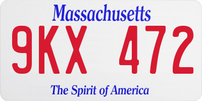 MA license plate 9KX472