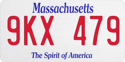 MA license plate 9KX479