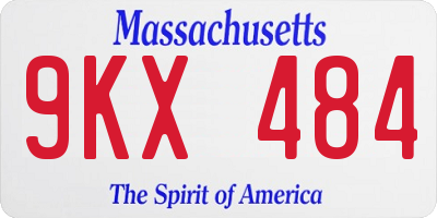 MA license plate 9KX484