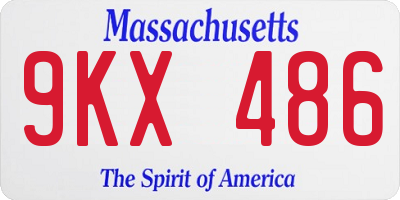 MA license plate 9KX486