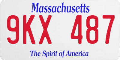 MA license plate 9KX487