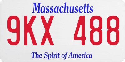 MA license plate 9KX488