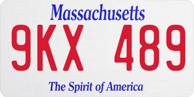 MA license plate 9KX489