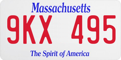 MA license plate 9KX495