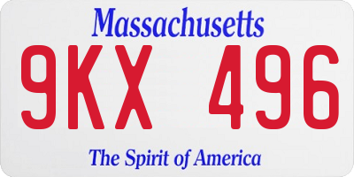 MA license plate 9KX496