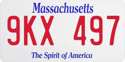 MA license plate 9KX497
