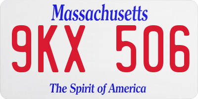 MA license plate 9KX506