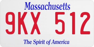 MA license plate 9KX512