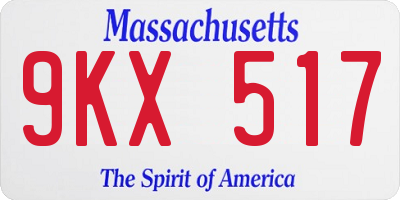 MA license plate 9KX517