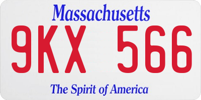 MA license plate 9KX566