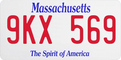 MA license plate 9KX569