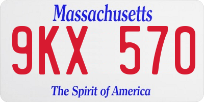 MA license plate 9KX570