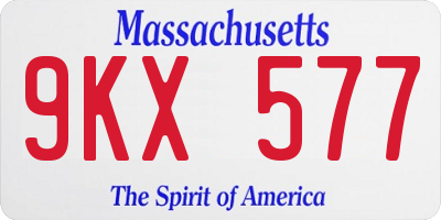 MA license plate 9KX577