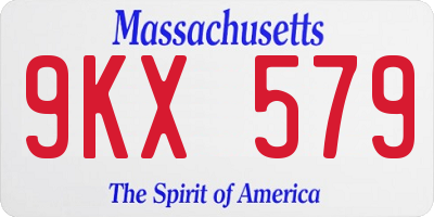 MA license plate 9KX579