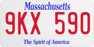MA license plate 9KX590