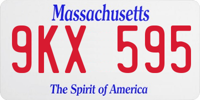 MA license plate 9KX595